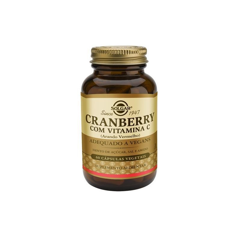Solgar Cranberry com  Vitamina C 60 Cápsulas