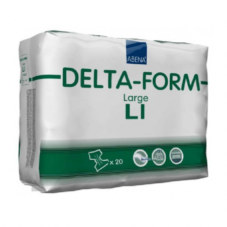 Couches pour incontinence Abena Delta-Form L1, taille L 20 unités.