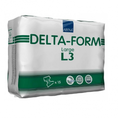Pañal Abena Delta-Form L3 Incontinencia Talla L 15 ud.