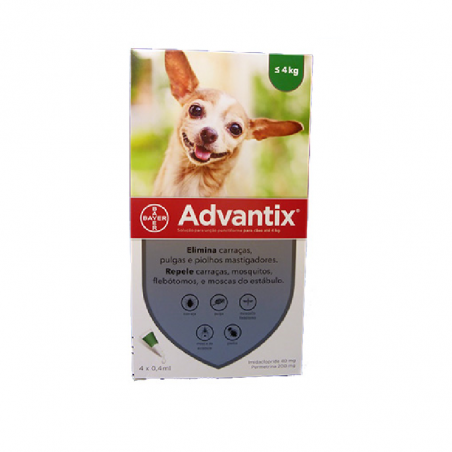 Advantix Dogs up to 4kg - 4 pipettes
