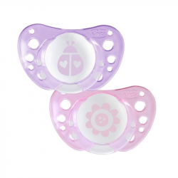 Chicco Physio Air Pacifier Pink Silicone 0-6m 2 units Pink/Purple