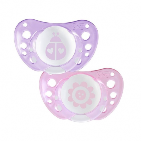 Sucette Chicco Physio Air Rose Silicone 0-6m 2 unités Rose/Mauve Sucette Chicco Physio Air Rose Silicone 0-6m 2 unités Rose/Mauve