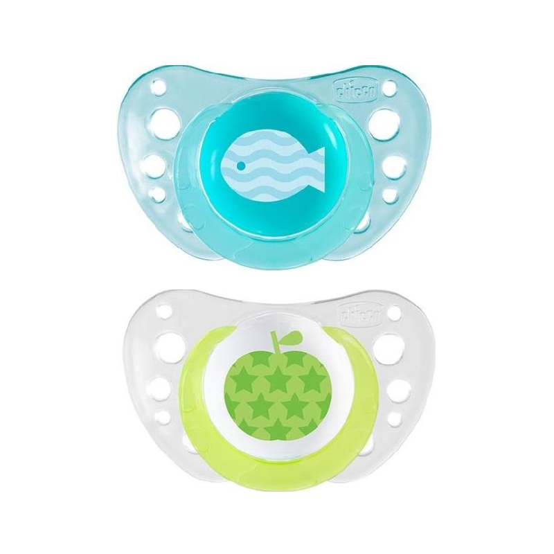 Chicco Sucette Physio Air Silicone Bleu 6-16m 2 unités