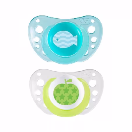 Chicco Sucette Physio Air Silicone Bleu 6-16m 2 unités