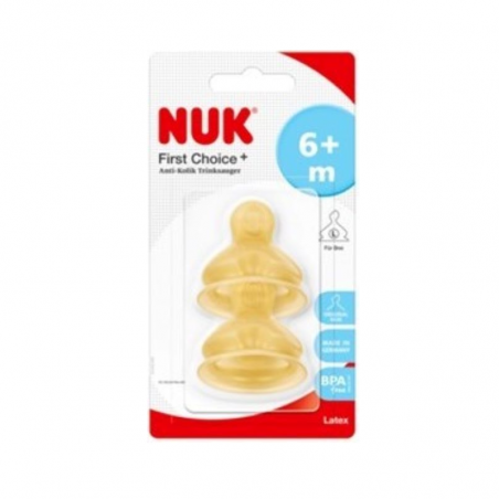 Nuk First Choice+ Tetina Látex 6-18m L 2 unidades