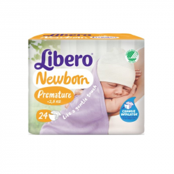 Libero Newborn Premature 24 Fraldas Pack 6 unidades