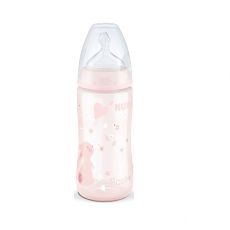 NUK First Choice+ Baby Rose&Blue Biberão Tetina Silicone Rosa 0-6m 300ml NUK First Choice+ Baby Rose&Blue Biberão Tetina Silicone Rosa 0-6m 300ml