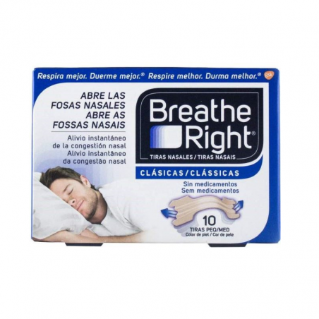 Breathe Right Tiras Nasais Clássicas Pequenas/Médias 10 unidades