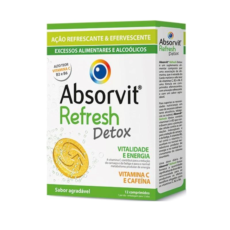 Absorvit Refresh Detox 12 comprimidos efervescentes
