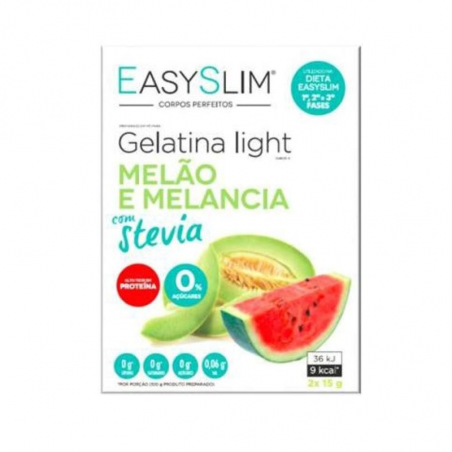 Easyslim Gelatina Light de Melão e Melancia com Stevia 2x15g Easyslim Gelatina Light de Melão e Melancia com Stevia 2x15g