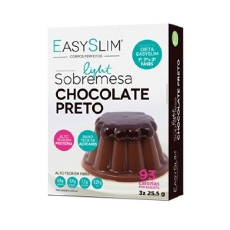 Easyslim Sobremesa Light de Chocolate Preto 3x25,5g