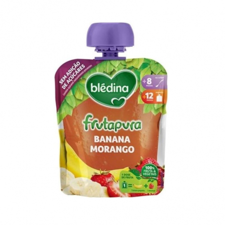Blédina Frutapura Saqueta Banana Morango 90g Blédina Frutapura Saqueta Banana Morango 90g