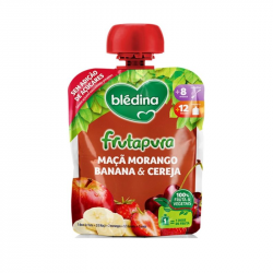 Blédina Frutapura Sachet Pomme Fraise Banane et Cerise 90g
