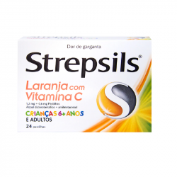 Strepsils Laranja com Vitamina C 24pastilhas