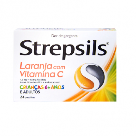 Strepsils Laranja com Vitamina C 24pastilhas
