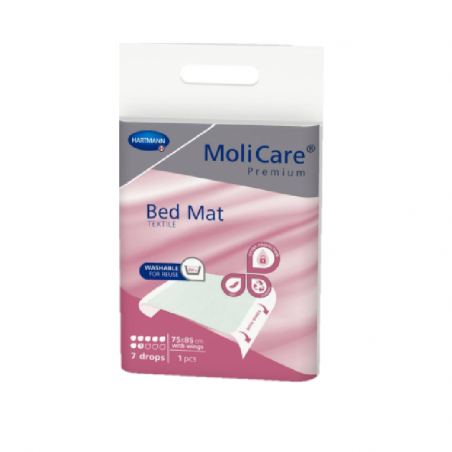 MoliCare Premium Bed Mat Textile 7 Gotas c/abas 75x85cm 1unidade
