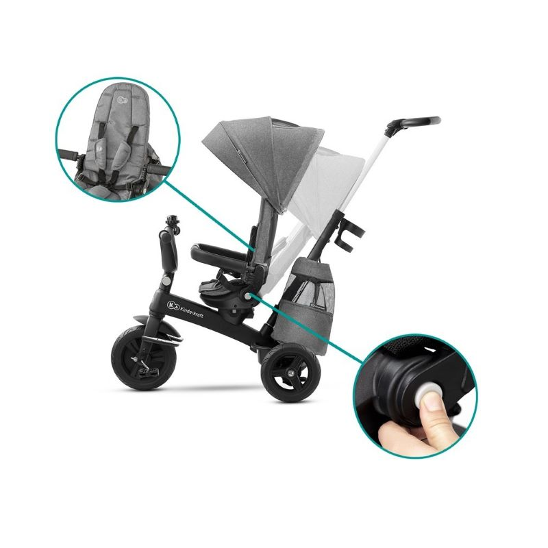 Kinderkraft Easytwist Tricycle Gray