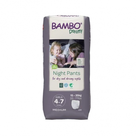 Bambo Dreamy Night Pants Girl 4-7 Anos 15-35 kg 10unidades