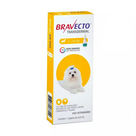 Bravecto Spot On Cão 112,5mg 2-4,5kg 1pipeta Bravecto Spot On Cão 112,5mg 2-4,5kg 1pipeta