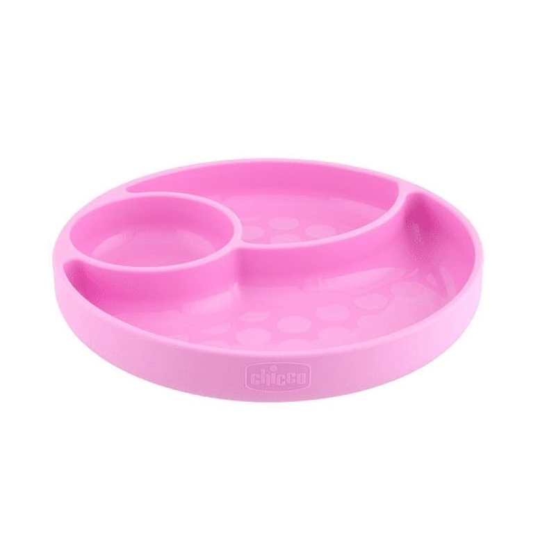 Chicco Take Eat Easy Prato Silicone Divisórias Rosa 12m+