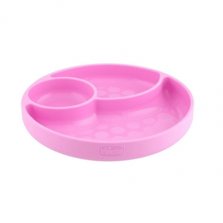 Chicco Take Eat Easy Prato Silicone Divisórias Rosa 12m+