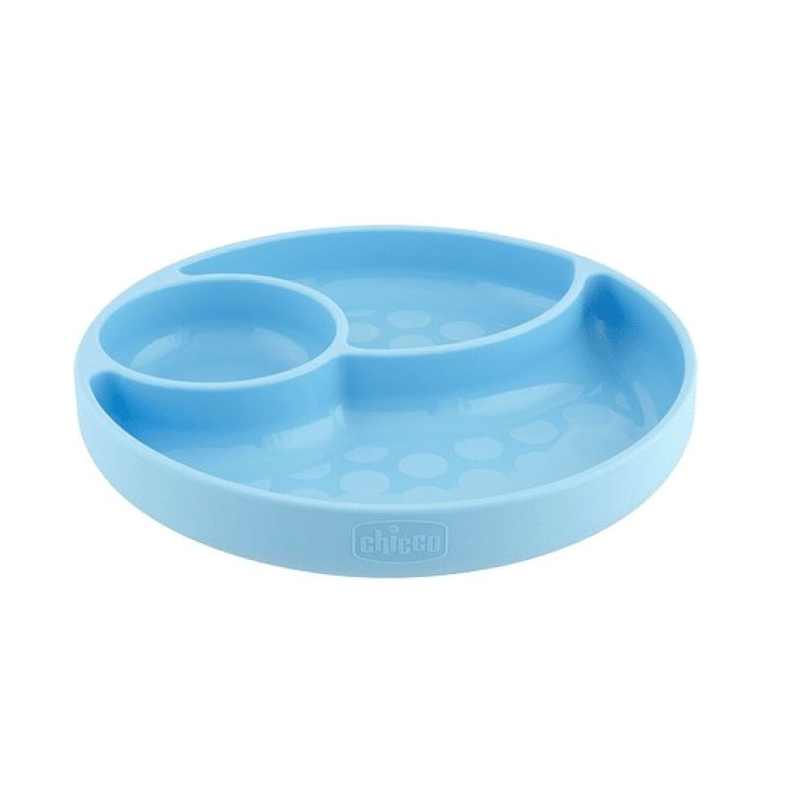Chicco Take Eat Easy Prato Silicone Divisórias Azul 12m+