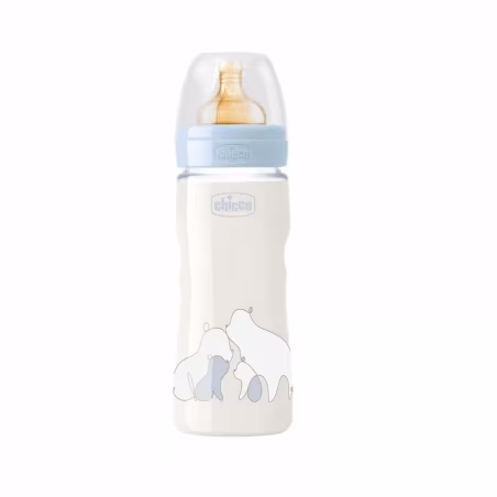 Chicco Original Touch Biberon Débit Ajustable 4m+ 330ml Bleu