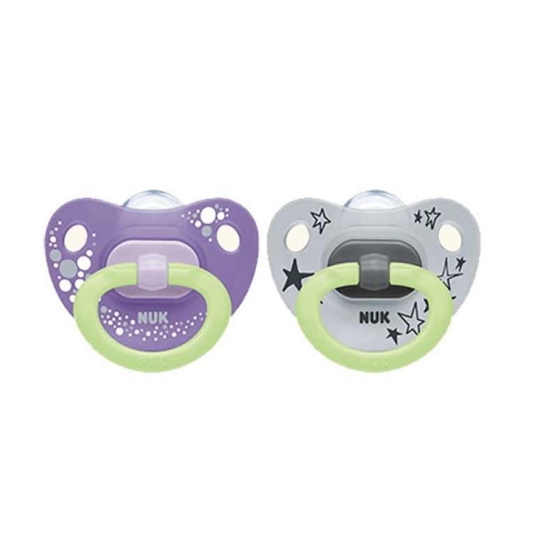 Nuk Happy Nights Chupeta Silicone 0-6meses 2unidades