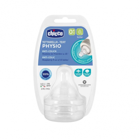 Chicco Physio Silicone Teat 0m + 2units