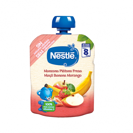 Nestlé Manzana Plátano Fresa Paquete 8m + 90g