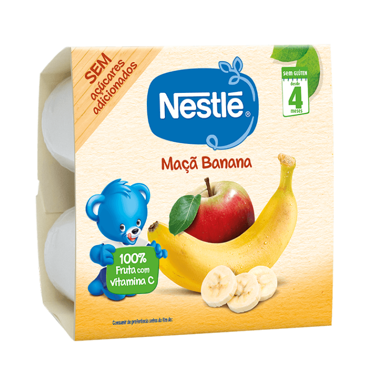 Nestlé Copinhos de Fruta Maçã Banana 4x100g