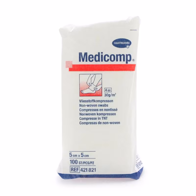 Medicomp Compresas No Tejidas No Estériles 5x5cm 100 unidades