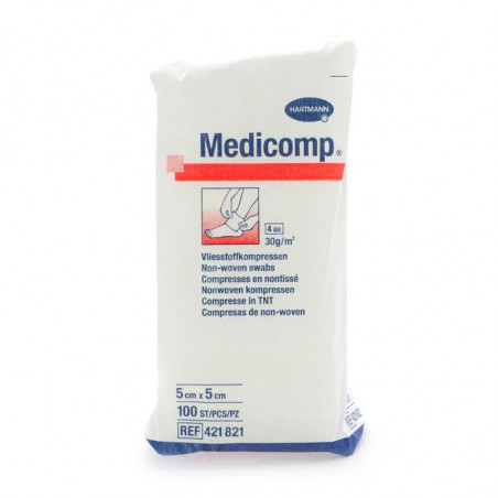 Medicomp Non-Sterile Non-Woven Compresses 5x5cm 100 units