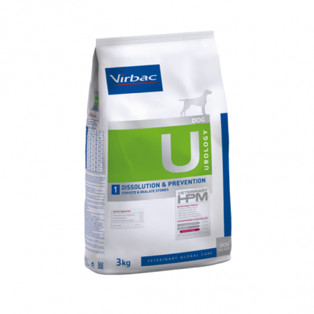 Virbac Veterinary HPM U1 Disolución y prevención de urología para perros 3 kg
