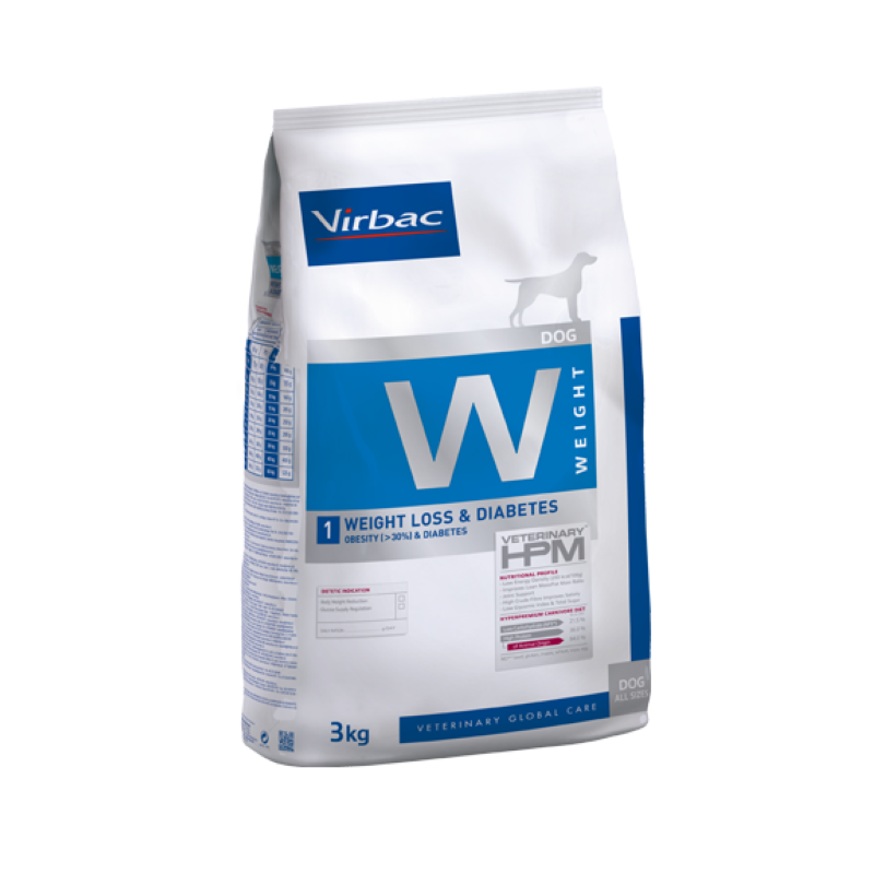Virbac Veterinary HPM W1 Perdida de peso y diabetes para perros 3 kg