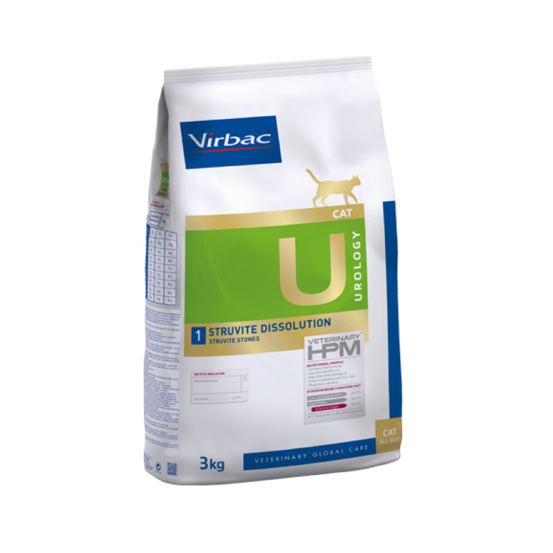 Virbac Veterinary HPM U1 Disolución de estruvita para urología felina 3kg