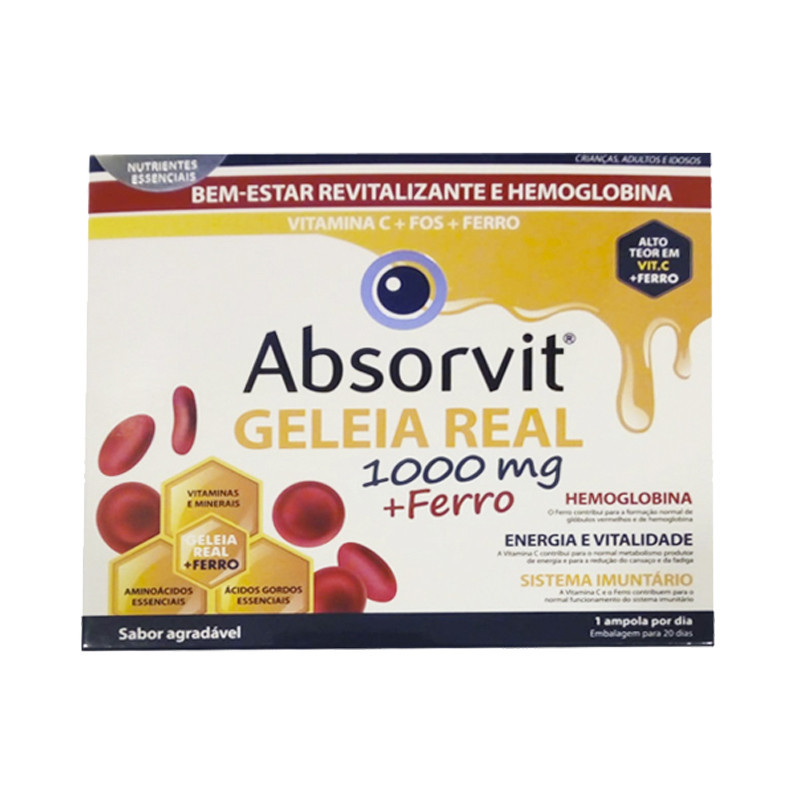Absorbit Gelée Royale 1000Mg + Ampoules de Fer x20