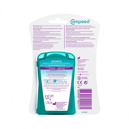 Compeed Dressing Traitement Invisible Herpès Labial 15units
