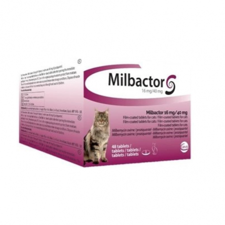 Milbactor 16 mg / 40 mg Cat 48 comprimés