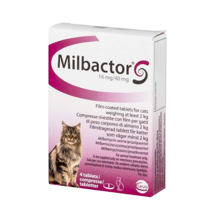 Milbactor 16 mg / 40 mg Cat 4 comprimés