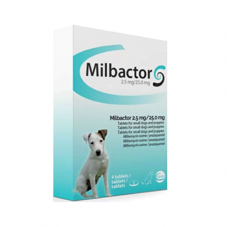Milbactor 2,5mg/25mg Perro 4comprimidos