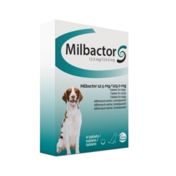 Milbactor 12,5 mg/125 mg Cão 4 comprimidos