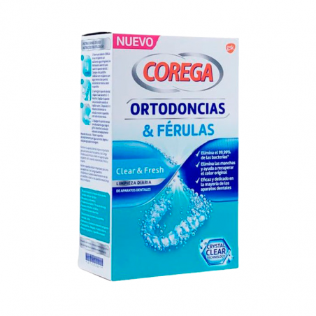 Ortodoncia y goteo Corega 36 tabletas de limpieza