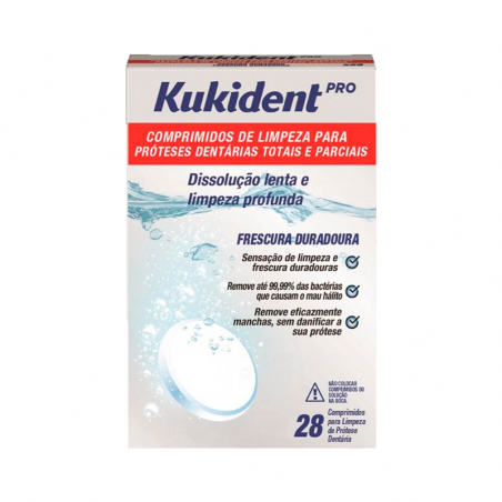 Kukident Pro Comprimidos Limpeza Prótese Dentária 28 Unidades