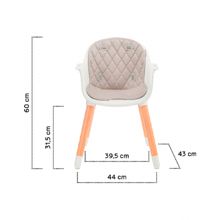 Kin derkraft Chaise haute 2en1 SIENNA 6m+ Rose Kin derkraft Chaise haute 2en1 SIENNA 6m+ Rose