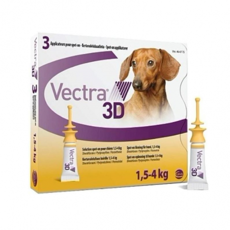 Vectra 3D Dog 1.5 - 4kg 3 pipetas