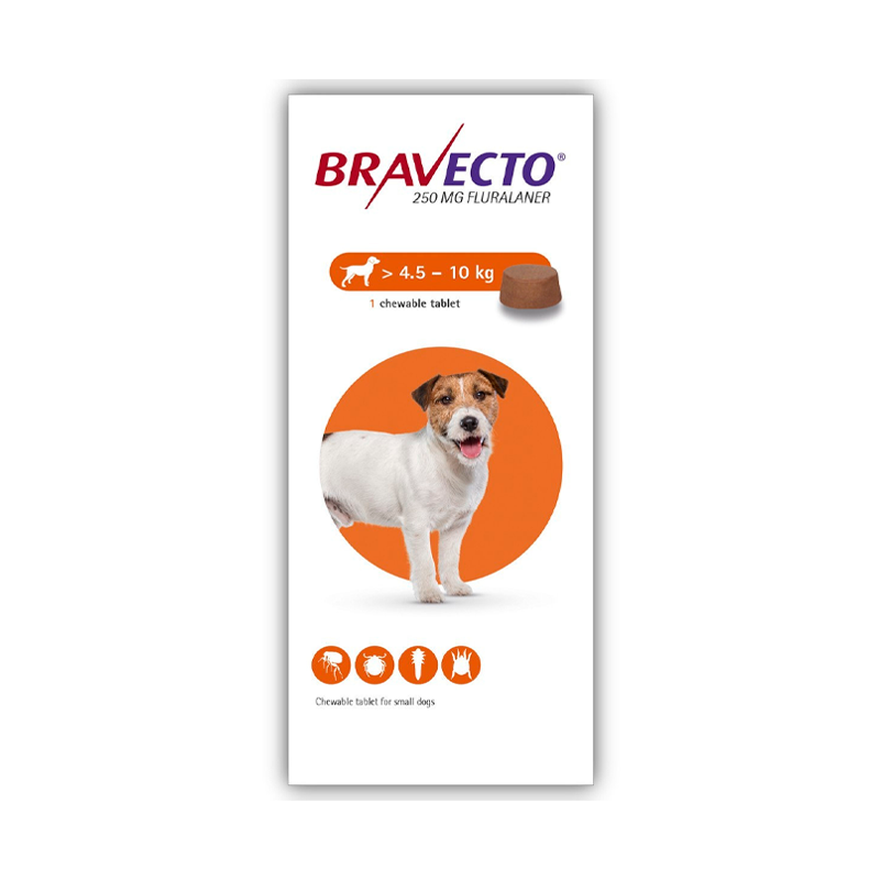 Bravecto Petit chien 4,5 à 10 kg 1 comprimé, Chien