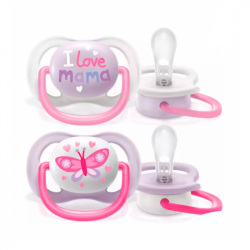 Sucettes Philips Avent Ultra Air Happy 0-6M Rose