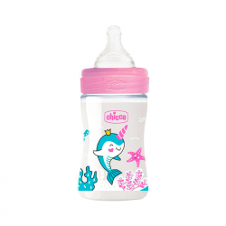 Chicco Well-Being Biberão Fluxo Lento 0m+ 150ml Rosa