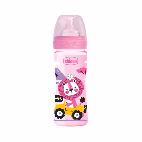 Chicco Well Being Biberão Fluxo Médio +2m 250ml Rosa